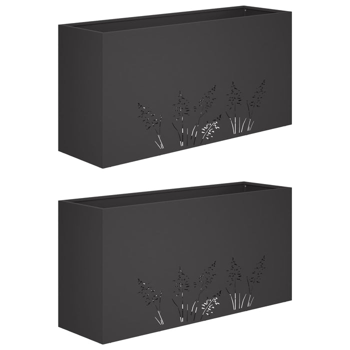 Vază pentru Grădină 2 buc. Negru 100 x 20 x 49 cm - WALTI WALTI