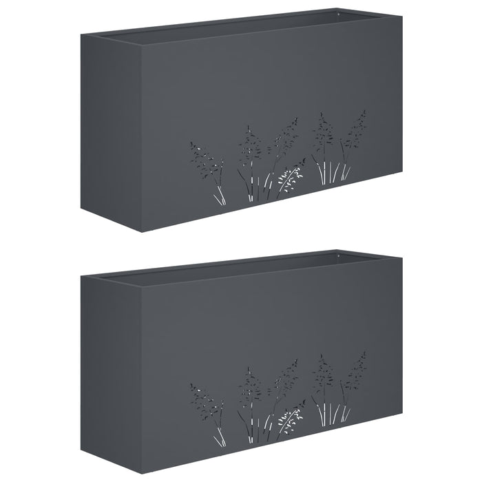 Vază pentru Grădină 2 buc. Antracit 100 x 20 x 49 cm - WALTI WALTI