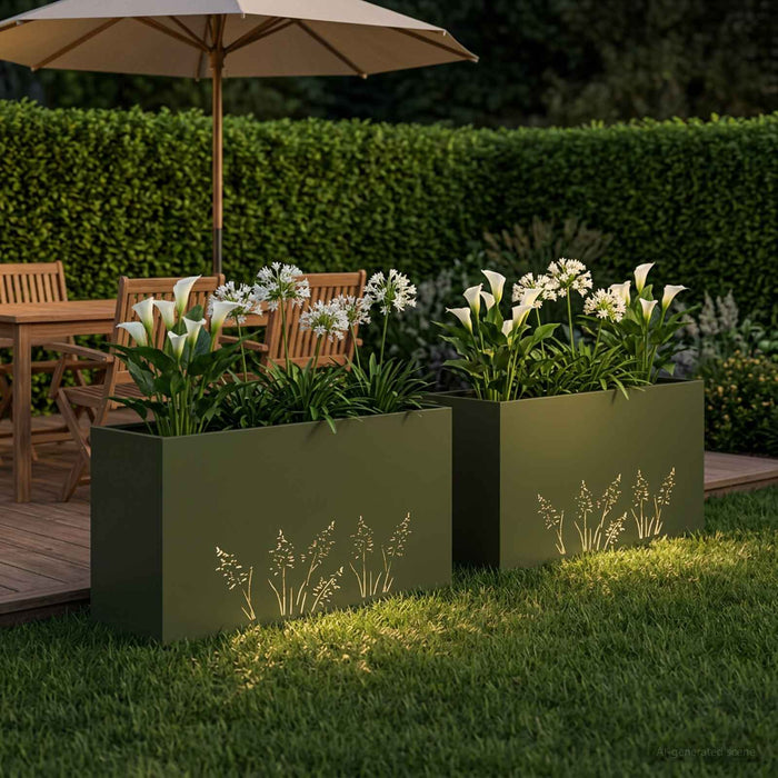Vază pentru Grădină 2 buc. Verde măsliniu 100 x 20 x 49 cm - WALTI WALTI