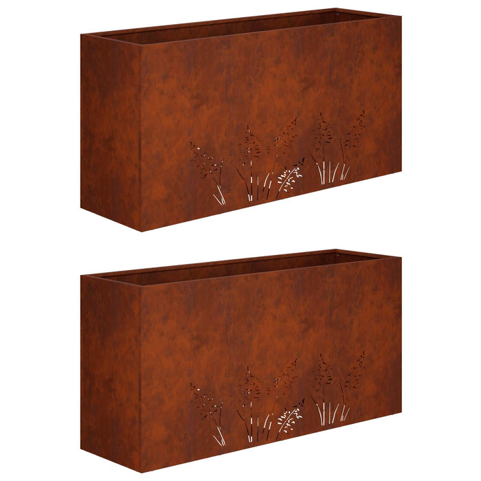 Vază pentru Grădină 2 buc. Ruginit 100 x 20 x 49 cm - WALTI WALTI