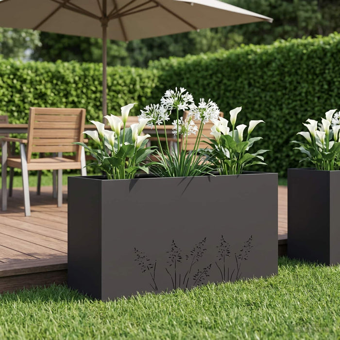 Vază pentru Grădină Negru 100 x 30 x 49 cm Oțel laminat la rece - WALTI WALTI
