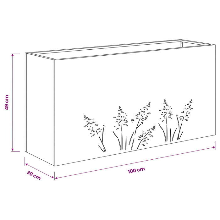 Vază pentru Grădină 2 buc. Negru 100 x 30 x 49 cm - WALTI WALTI
