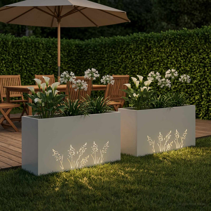 Vază pentru Grădină 2 buc. Alb 100 x 30 x 49 cm - WALTI WALTI
