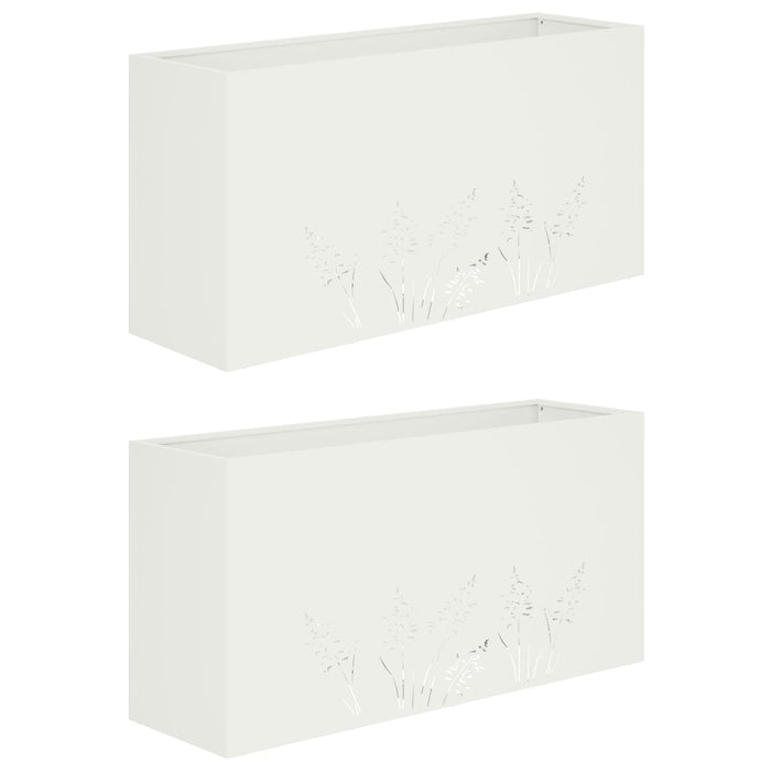 Vază pentru Grădină 2 buc. Alb 100 x 30 x 49 cm - WALTI WALTI