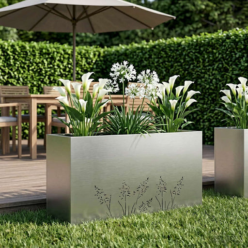 Vază pentru Grădină Argintiu 100 x 30 x 49 cm Oţel inoxidabil - WALTI WALTI