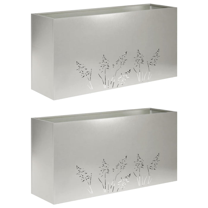Vază pentru Grădină 2 buc. Argintiu 100 x 30 x 49 cm - WALTI WALTI