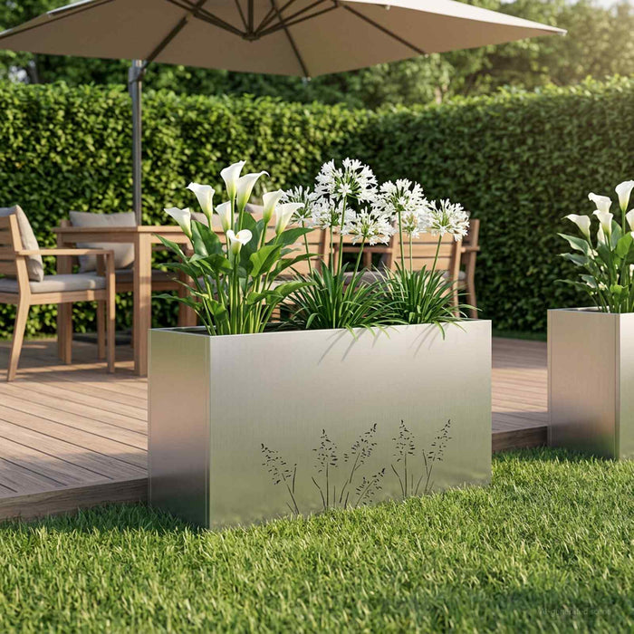 Vază pentru Grădină Argintiu 100 x 30 x 49 cm Oțel Galvanizat WALTI