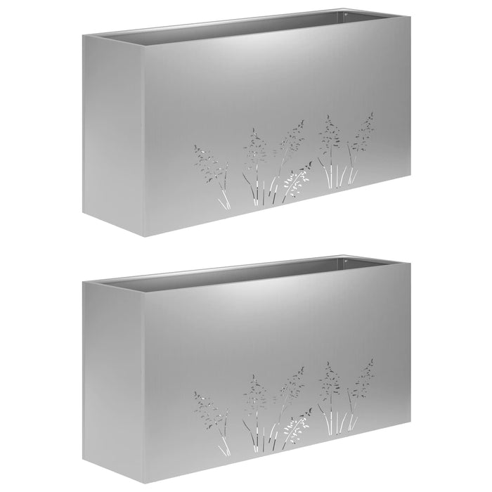 Vază pentru Grădină 2 buc. Argintiu 100 x 30 x 49 cm WALTI
