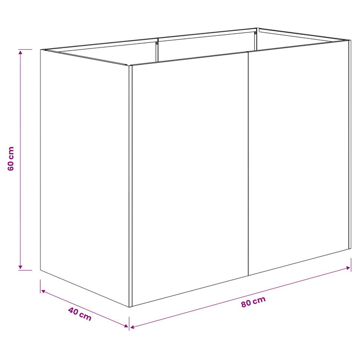 Vază pentru Grădină Negru 80 x 40 x 60 cm Oțel laminat la rece - WALTI WALTI