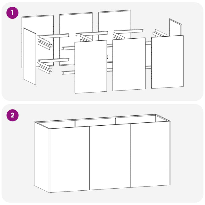 Vază pentru Grădină Alb 120 x 40 x 60 cm Oțel laminat la rece WALTI