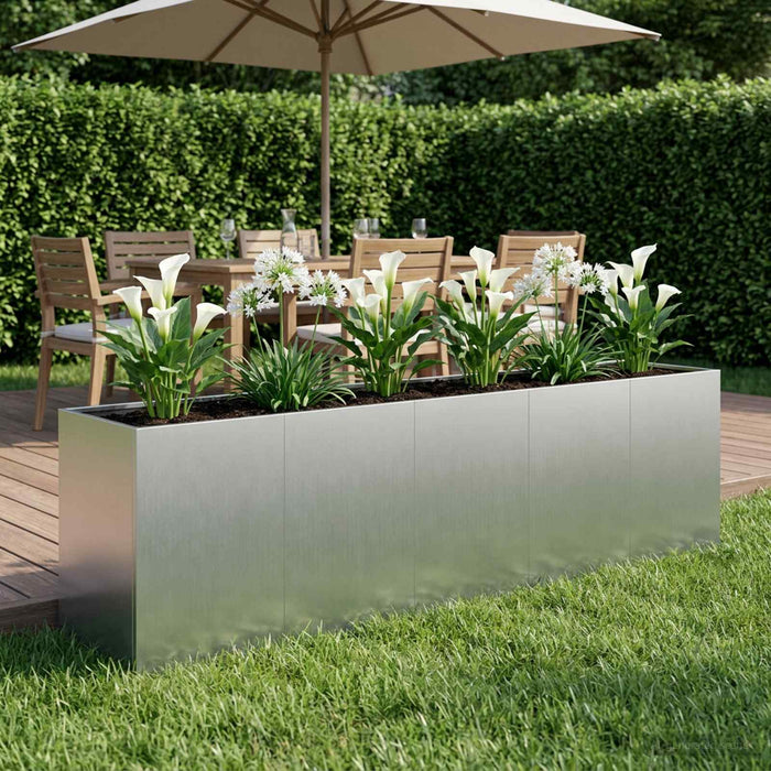 Vază pentru Grădină Argintiu 200 x 40 x 60 cm Oțel Galvanizat WALTI