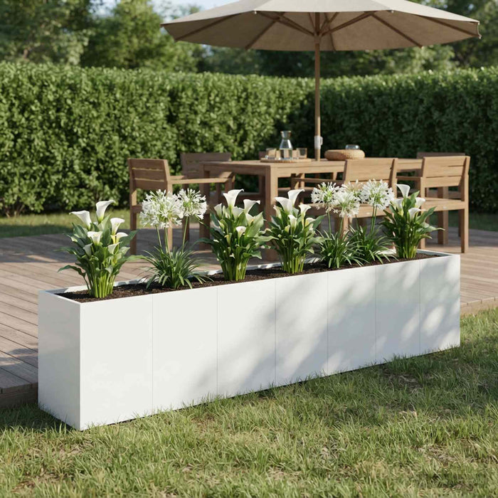 Vază pentru Grădină Alb 280 x 40 x 60 cm Oțel laminat la rece - WALTI WALTI