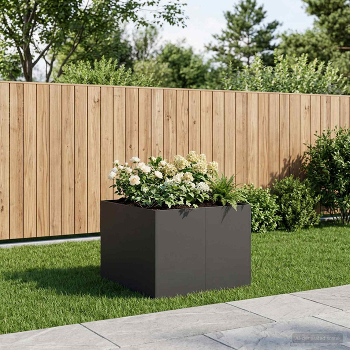 Vază pentru Grădină Negru 80 x 80 x 60 cm Oțel laminat la rece WALTI