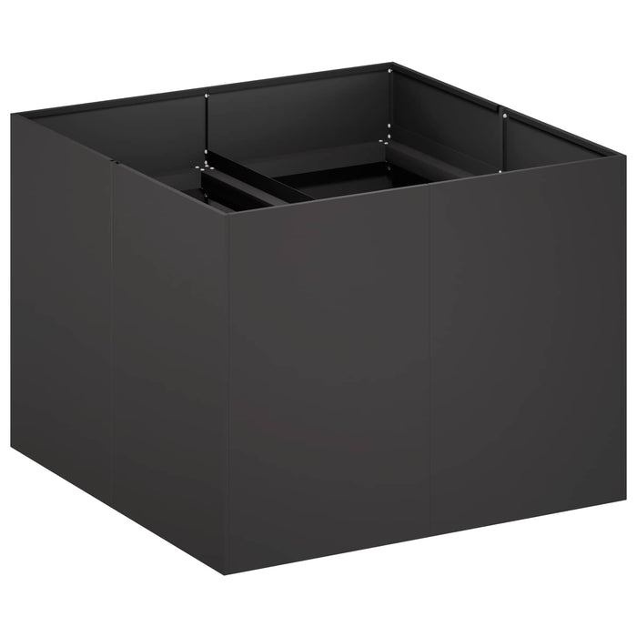 Vază pentru Grădină Negru 80 x 80 x 60 cm Oțel laminat la rece WALTI