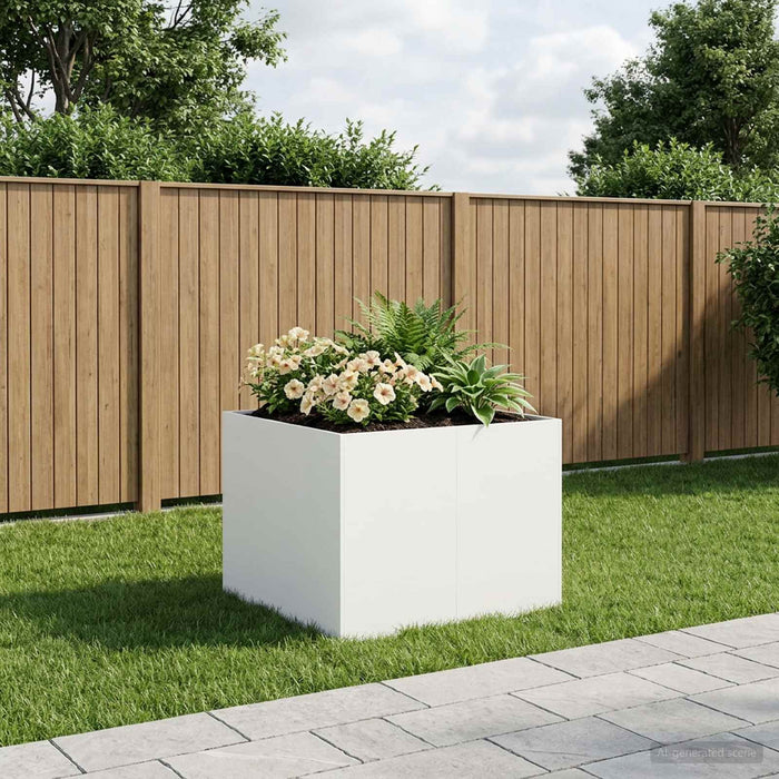 Vază pentru Grădină Alb 80 x 80 x 60 cm Oțel laminat la rece WALTI