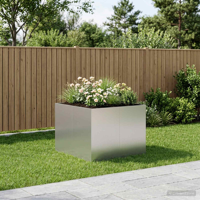 Vază pentru Grădină Argintiu 80 x 80 x 60 cm Oțel Galvanizat - WALTI WALTI