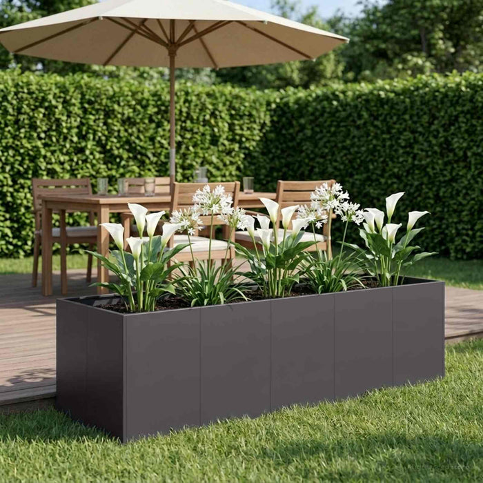 Vază pentru Grădină Negru 200 x 80 x 60 cm Oțel laminat la rece WALTI