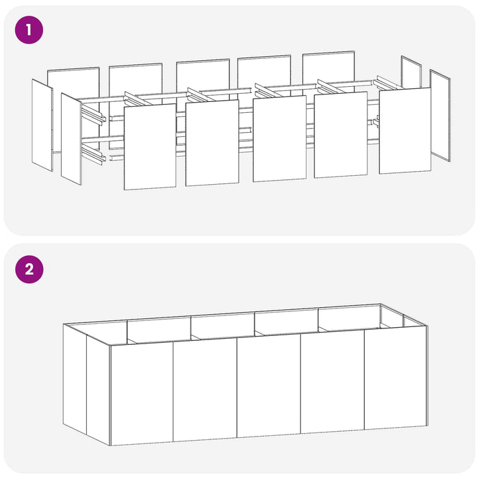Vază pentru Grădină Argintiu 200 x 80 x 60 cm Oțel Galvanizat WALTI