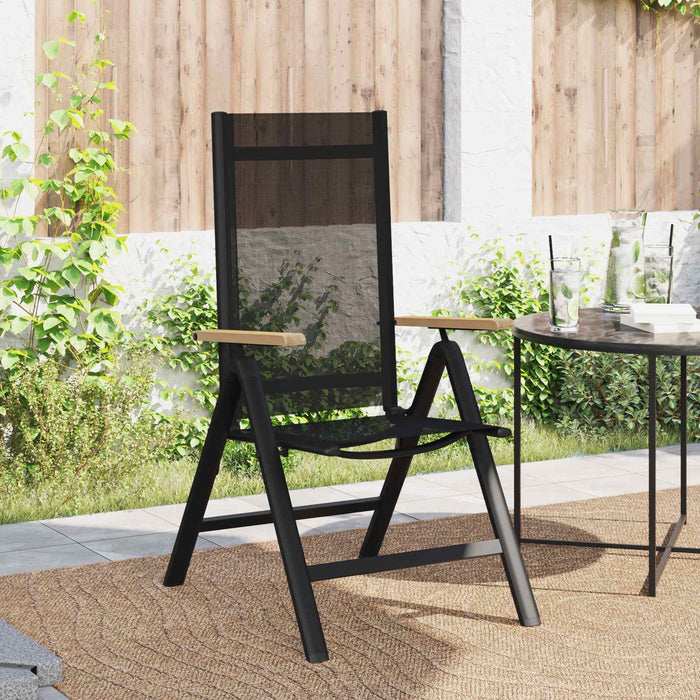 Scaune de grădină rabatabile 2 pcs Negru 58 x 73 x 111,5 cm - WALTI WALTI