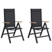 Scaune de grădină rabatabile 2 pcs Negru 58 x 73 x 111,5 cm - WALTI WALTI
