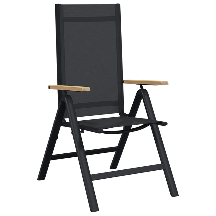 Scaune de grădină rabatabile 2 pcs Negru 58 x 73 x 111,5 cm - WALTI WALTI