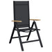 Scaune de grădină rabatabile 2 pcs Negru 58 x 73 x 111,5 cm - WALTI WALTI