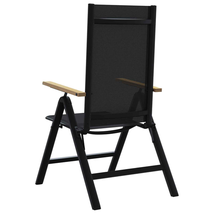 Scaune de grădină rabatabile 2 pcs Negru 58 x 73 x 111,5 cm - WALTI WALTI