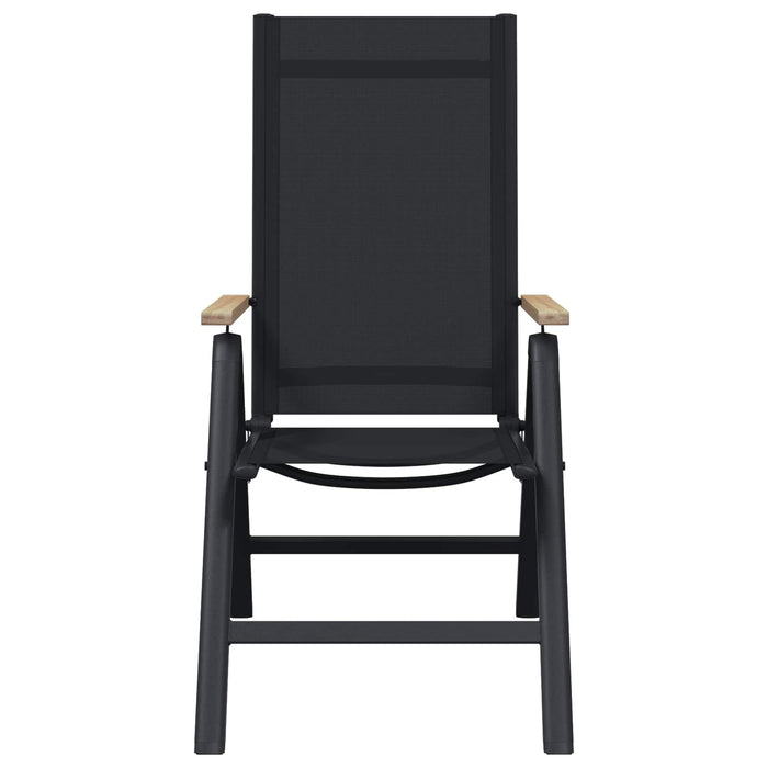 Scaune de grădină rabatabile 2 pcs Negru 58 x 73 x 111,5 cm - WALTI WALTI