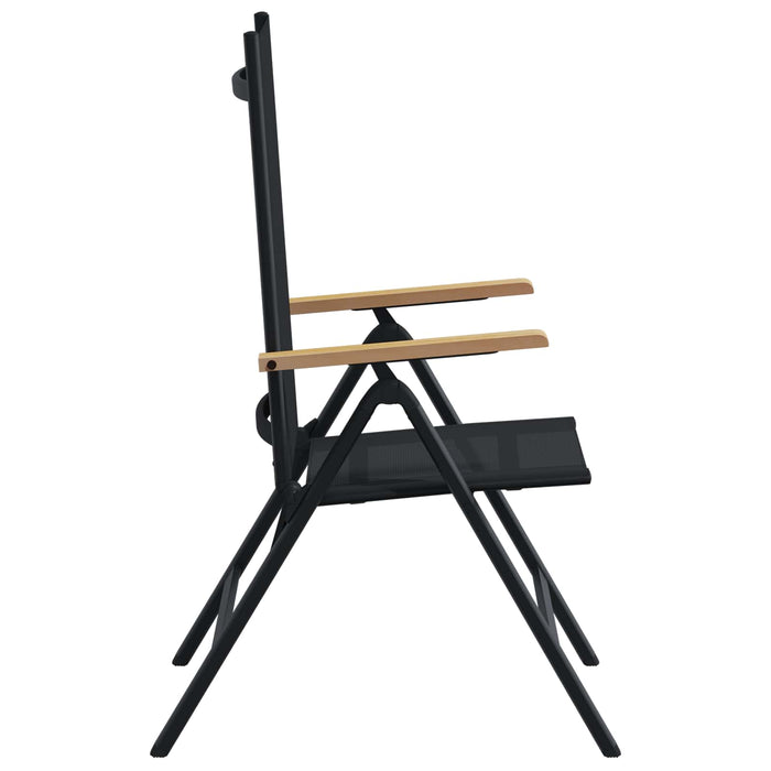 Scaune de grădină rabatabile 2 pcs Negru 58 x 73 x 111,5 cm - WALTI WALTI