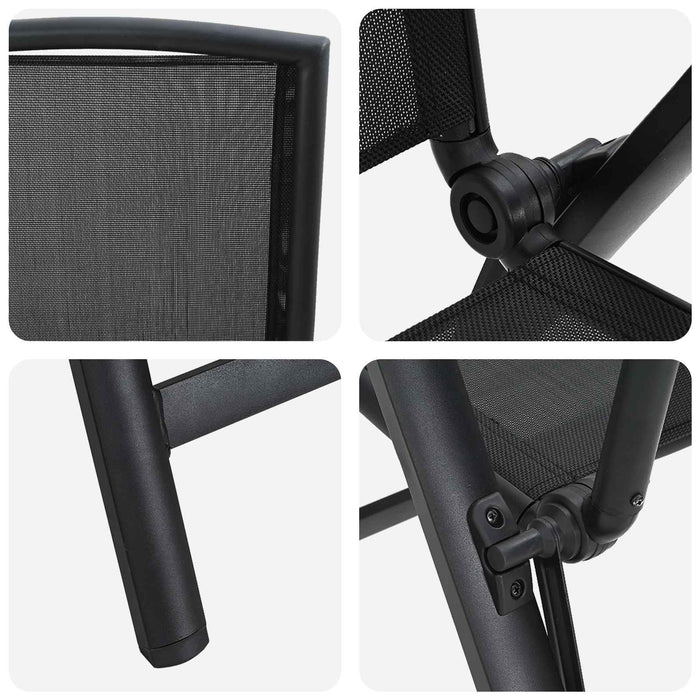 Scaune de grădină rabatabile 2 pcs Negru 58 x 71 x 112 cm - WALTI WALTI