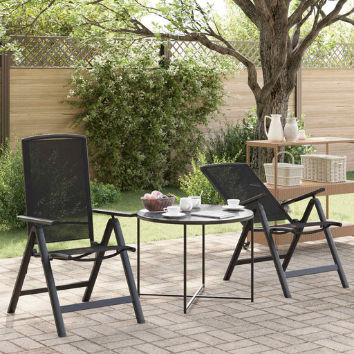 Scaune de grădină rabatabile 2 pcs Negru 58 x 71 x 112 cm - WALTI WALTI