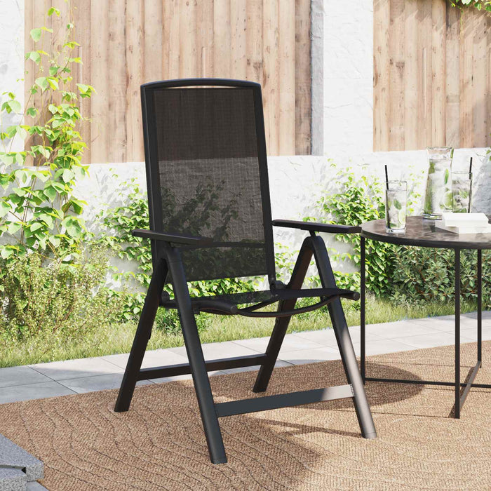 Scaune de grădină rabatabile 2 pcs Negru 58 x 71 x 112 cm - WALTI WALTI