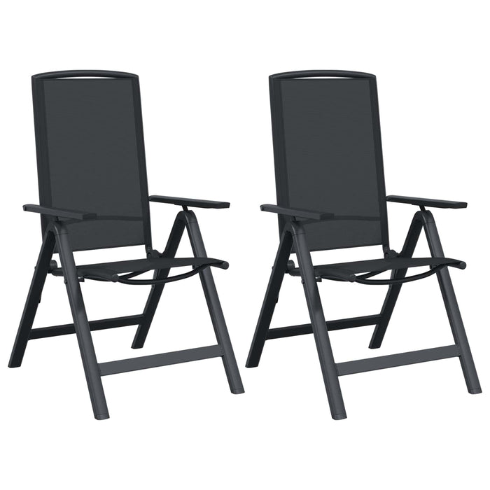 Scaune de grădină rabatabile 2 pcs Negru 58 x 71 x 112 cm - WALTI WALTI