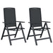 Scaune de grădină rabatabile 2 pcs Negru 58 x 71 x 112 cm - WALTI WALTI