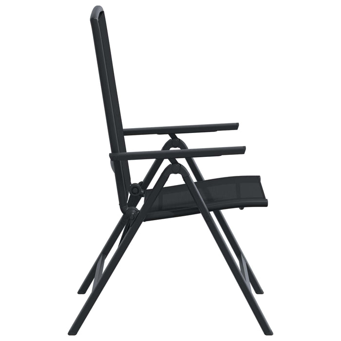 Scaune de grădină rabatabile 2 pcs Negru 58 x 71 x 112 cm - WALTI WALTI