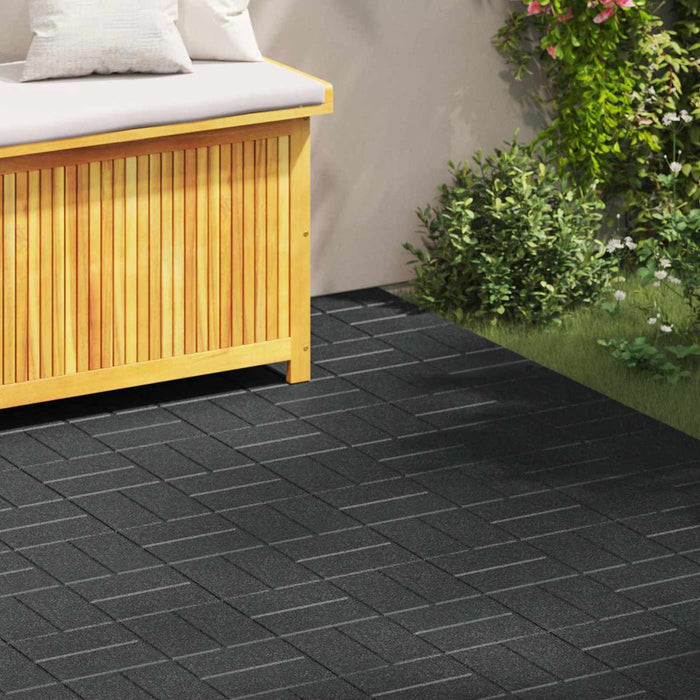Piatra de pași 6 pcs Negru 40,5 x 40,5 x 2 cm Cauciuc - WALTI WALTI