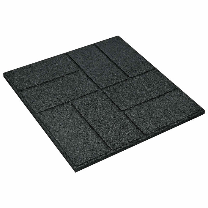 Piatra de pași 6 pcs Negru 40,5 x 40,5 x 2 cm Cauciuc - WALTI WALTI