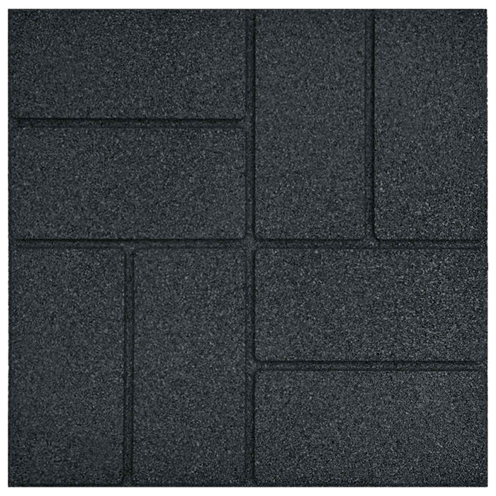 Piatra de pași 6 pcs Negru 40,5 x 40,5 x 2 cm Cauciuc - WALTI WALTI