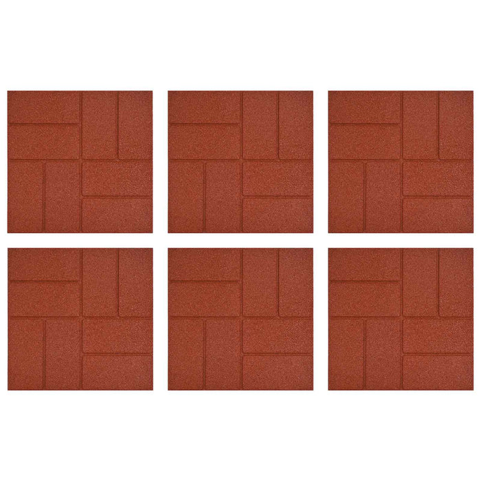 Piatra de pași 6 pcs Roșu 40,5 x 40,5 x 2 cm Cauciuc - WALTI WALTI