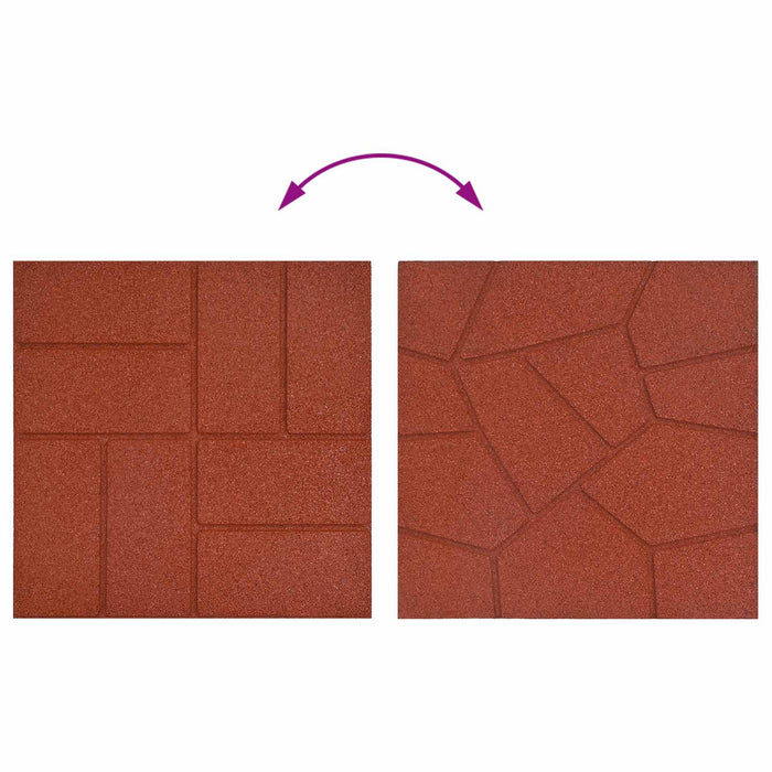 Piatra de pași 6 pcs Roșu 40,5 x 40,5 x 2 cm Cauciuc - WALTI WALTI