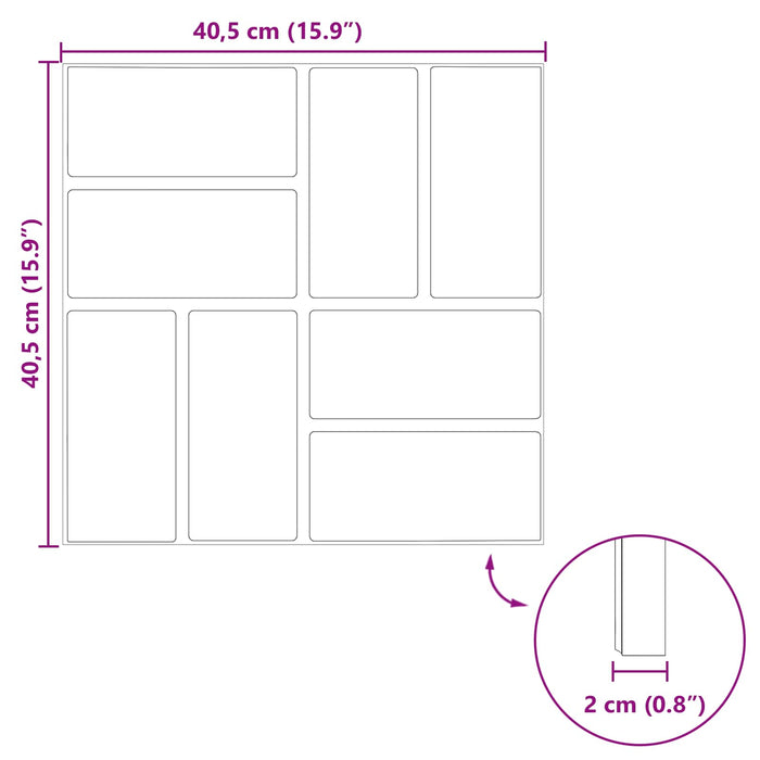 Piatra de pași 6 pcs Roșu 40,5 x 40,5 x 2 cm Cauciuc - WALTI WALTI