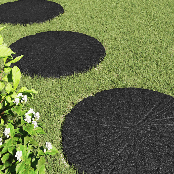 Piatra de pași 6 pcs Negru Ø 45 x 1,8 cm Cauciuc - WALTI WALTI