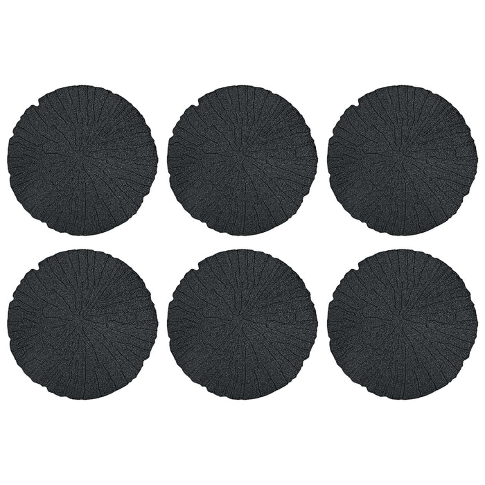 Piatra de pași 6 pcs Negru Ø 45 x 1,8 cm Cauciuc - WALTI WALTI