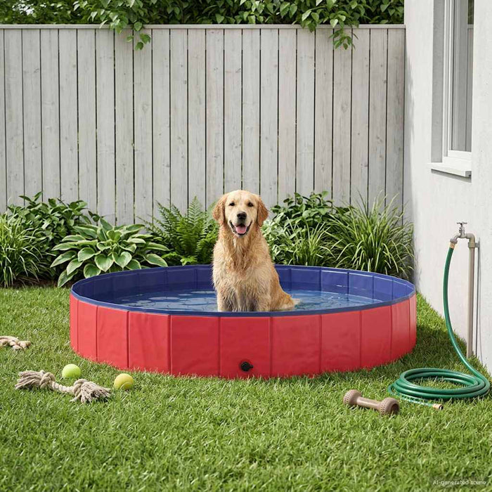 Piscină pentru câini Roșu Ø200 x 30 cm PVC gros - WALTI WALTI