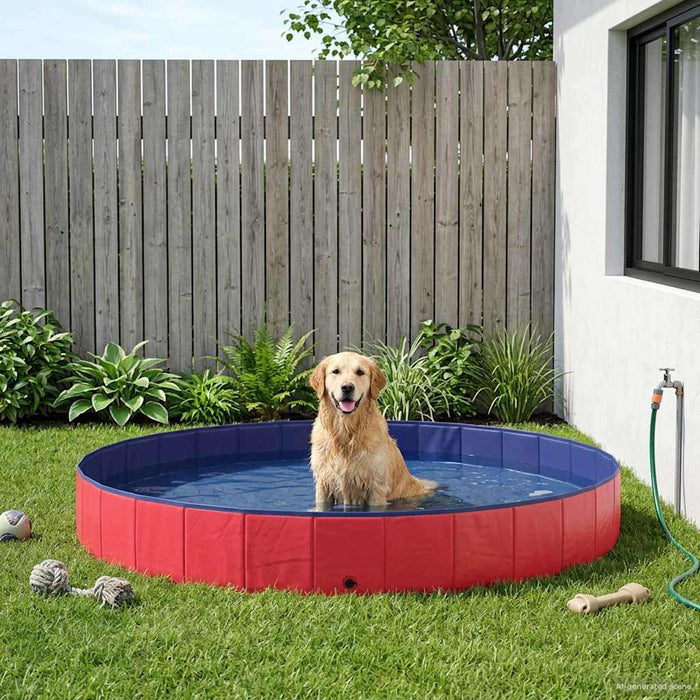 Piscină pentru câini Roșu Ø300 x 38 cm PVC gros - WALTI WALTI