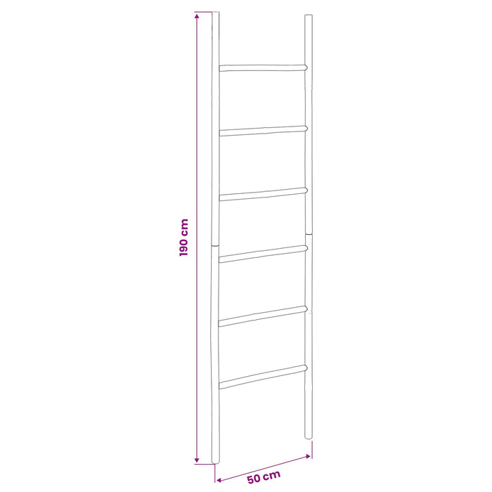 Scară pentru pături Negru 50 x 190 cm Bambus WALTI