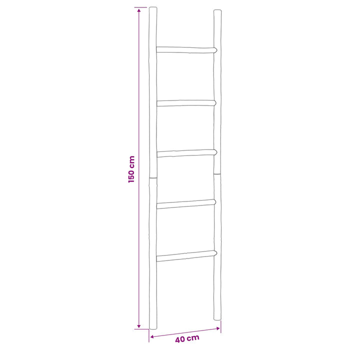 Scară pentru pături Negru 40 x 150 cm Bambus WALTI