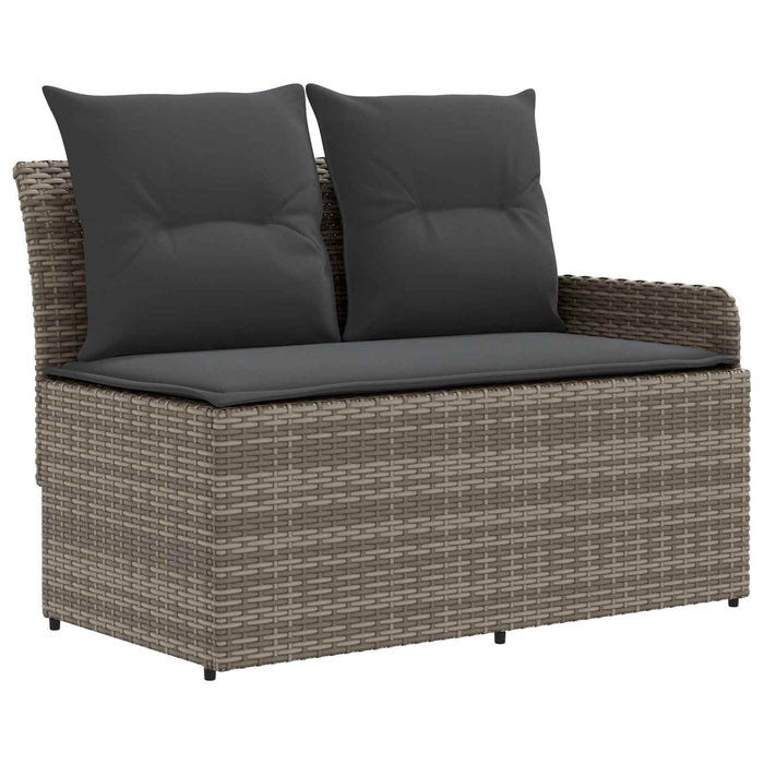 Seturi de mobilier cu pernă 7 pcs Gri și gri închis Ratan PE WALTI