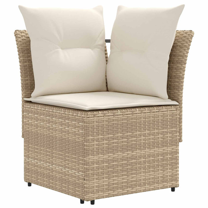 Seturi de mobilier cu pernă 7 pcs Bej și crem Ratan PE WALTI