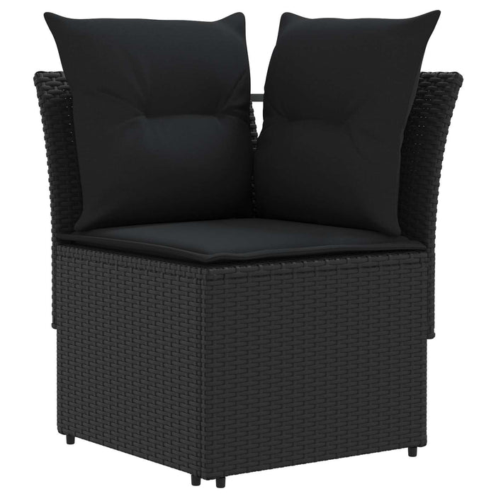 Seturi de mobilier cu pernă 8 pcs Negru Ratan PE WALTI